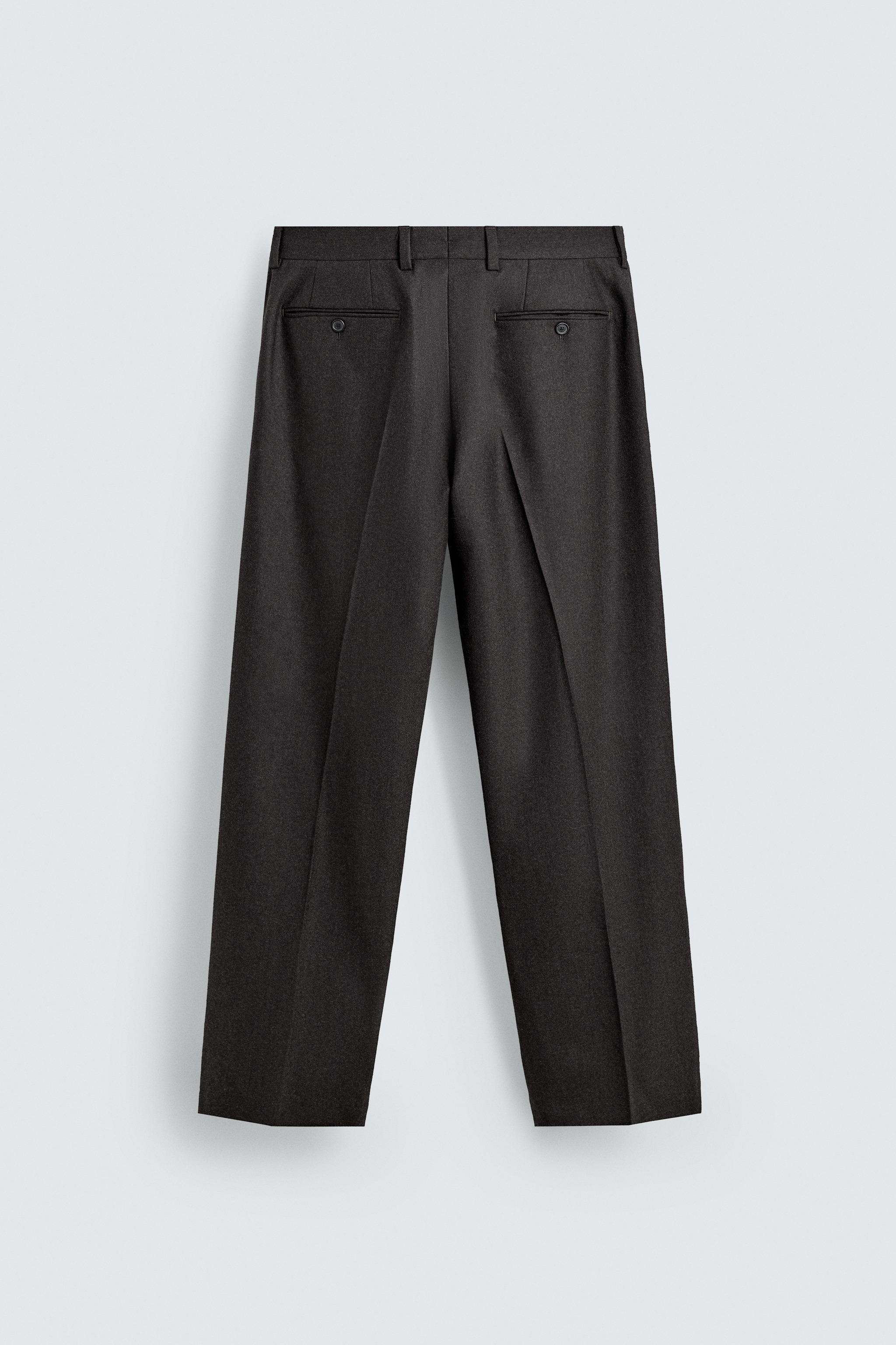 AARON LEVINE X ZARA ウールスーツパンツ - ブラウン | ZARA Japan / 日本