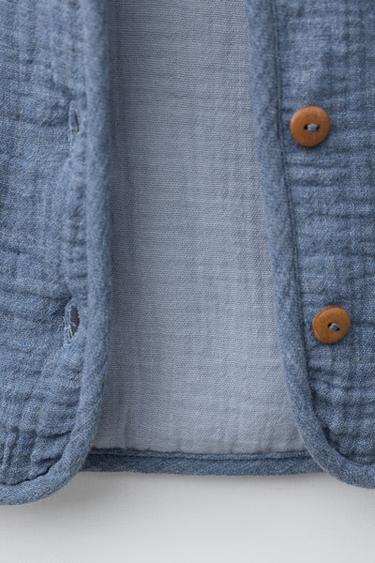 VESTE REMBOURRÉE TEXTURÉE - Bleu / Gris de Zara - Image 3