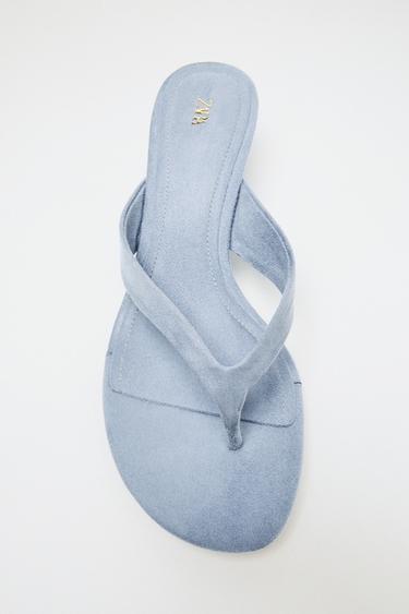 Zara WEDGE SANDALS - Blue