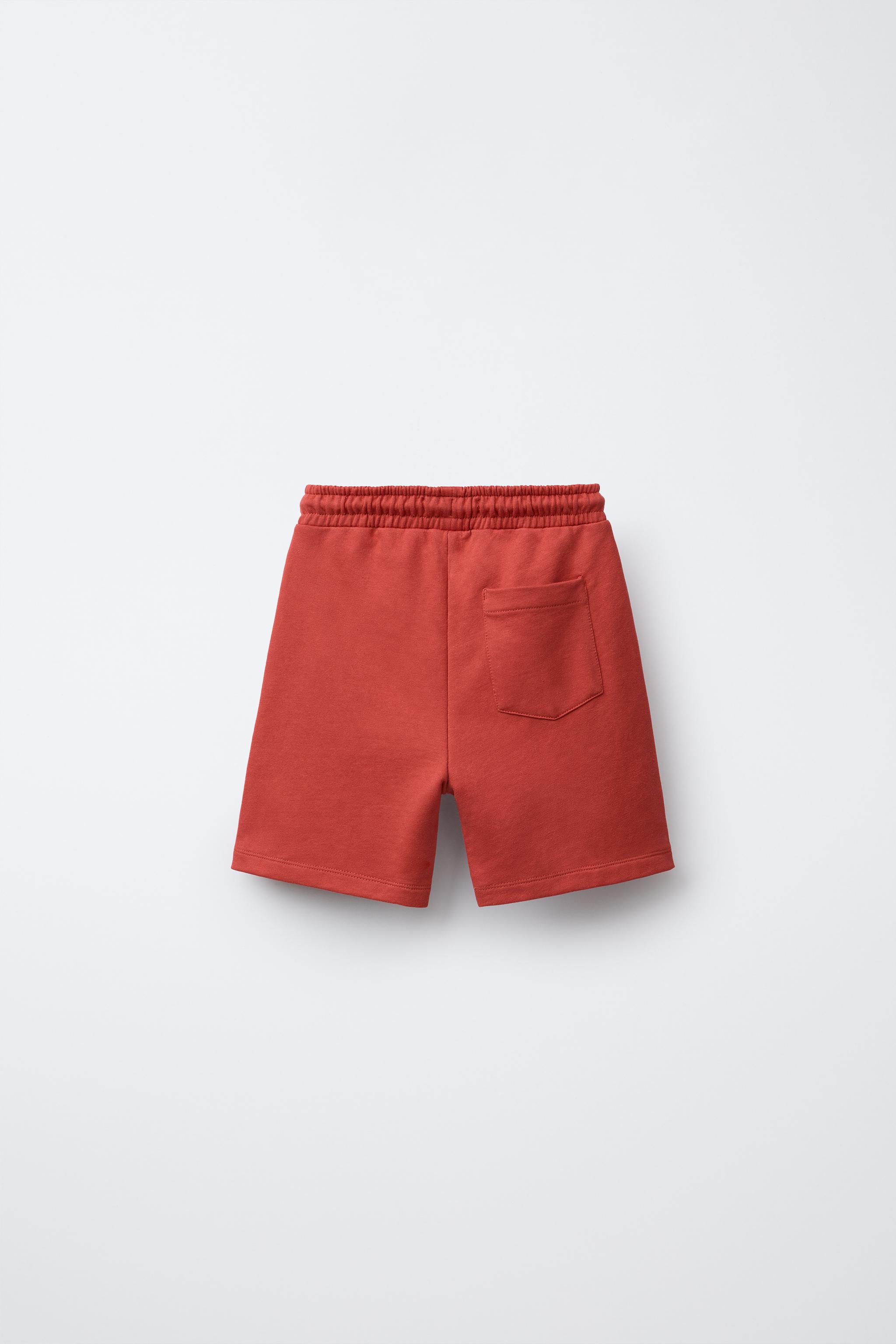 T-SHIRT AND BERMUDA SHORTS SET WITH TEXT - Red | ZARA United