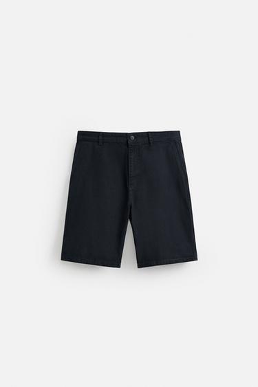FADED CANVAS BERMUDA SHORTS - Navy blue by Zara - Image 5