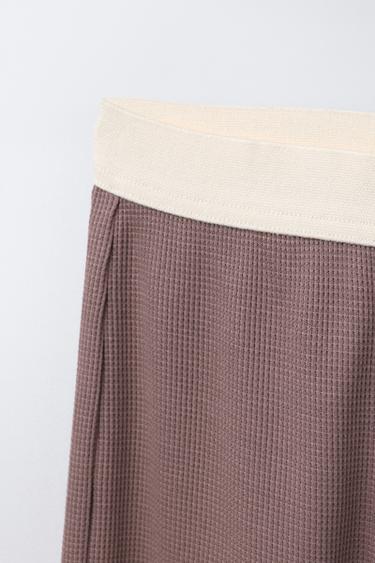 AGES 6-14 / WAFFLE KNIT PYJAMAS WITH EMBROIDERED TEXT - Aubergine by Zara - Image 6