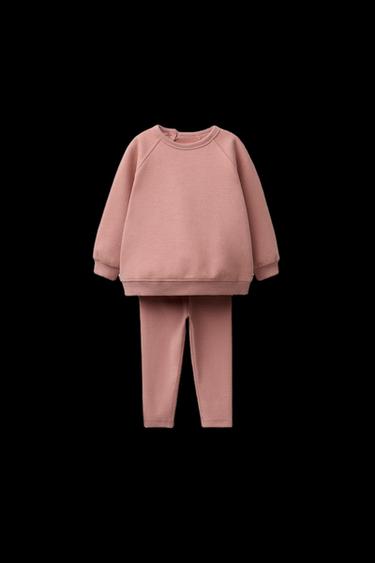 CONJUNTO SUDADERA Y LEGGING LISO - Rosa tiza de Zara