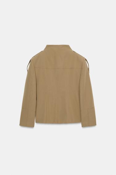 FITTED BLAZER WITH LOOPS - Light khaki by Zara - Image 6
