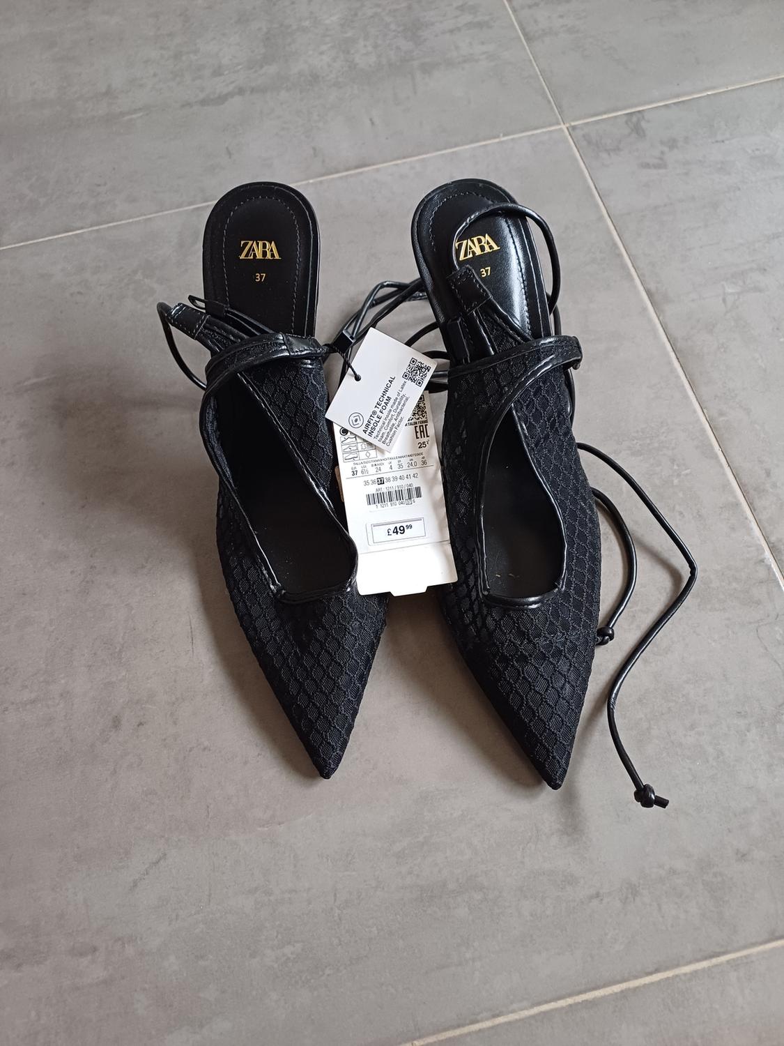 MESH HEELED LACE UP SHOES
