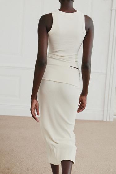 RUSTIC RIBBED SKIRT - Ecru by Zara - Image 2