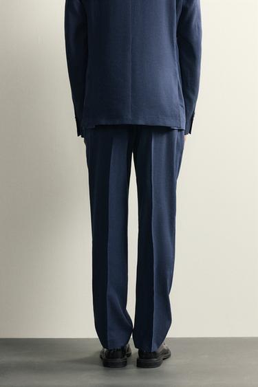 PANTALON DE COSTUME REGULAR FIT LIN - LAINE - Bleu de Zara - Image 2