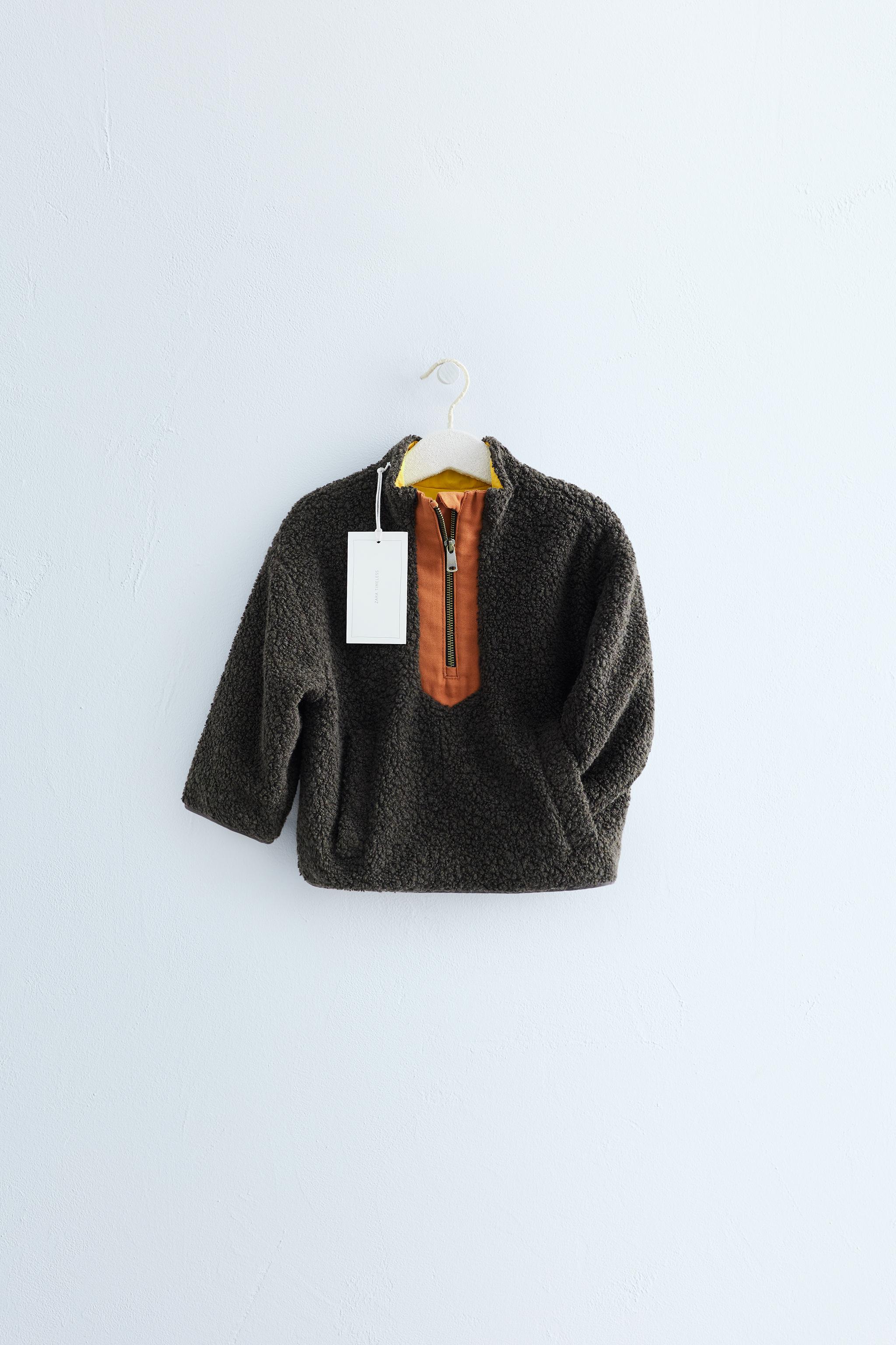 ZARA TIMELESS - WOOL-BLEND SHEARLING SWEATSHIRT