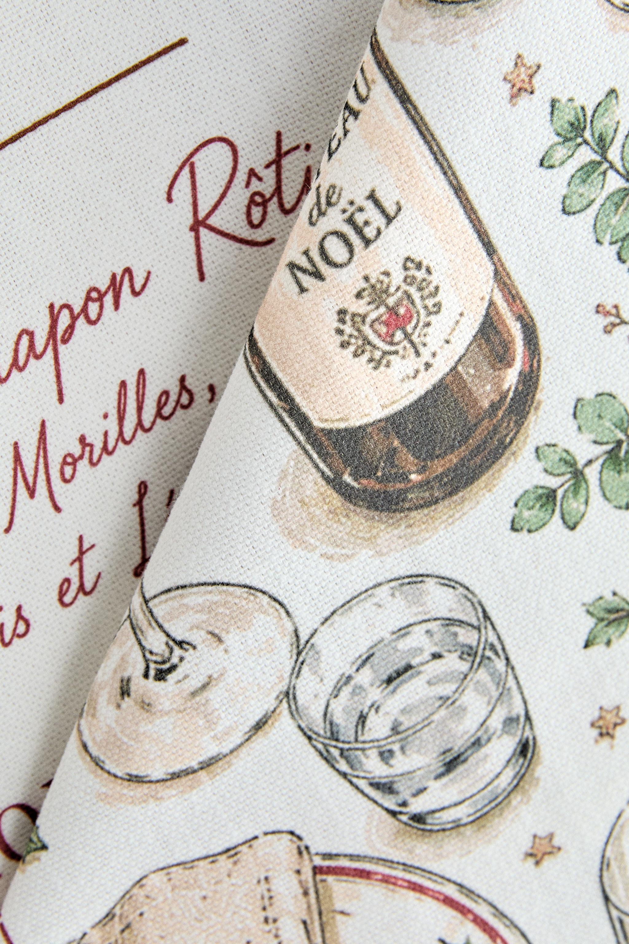 COTTON CHRISTMAS MENU KITCHEN TOWEL (PACK OF 2)