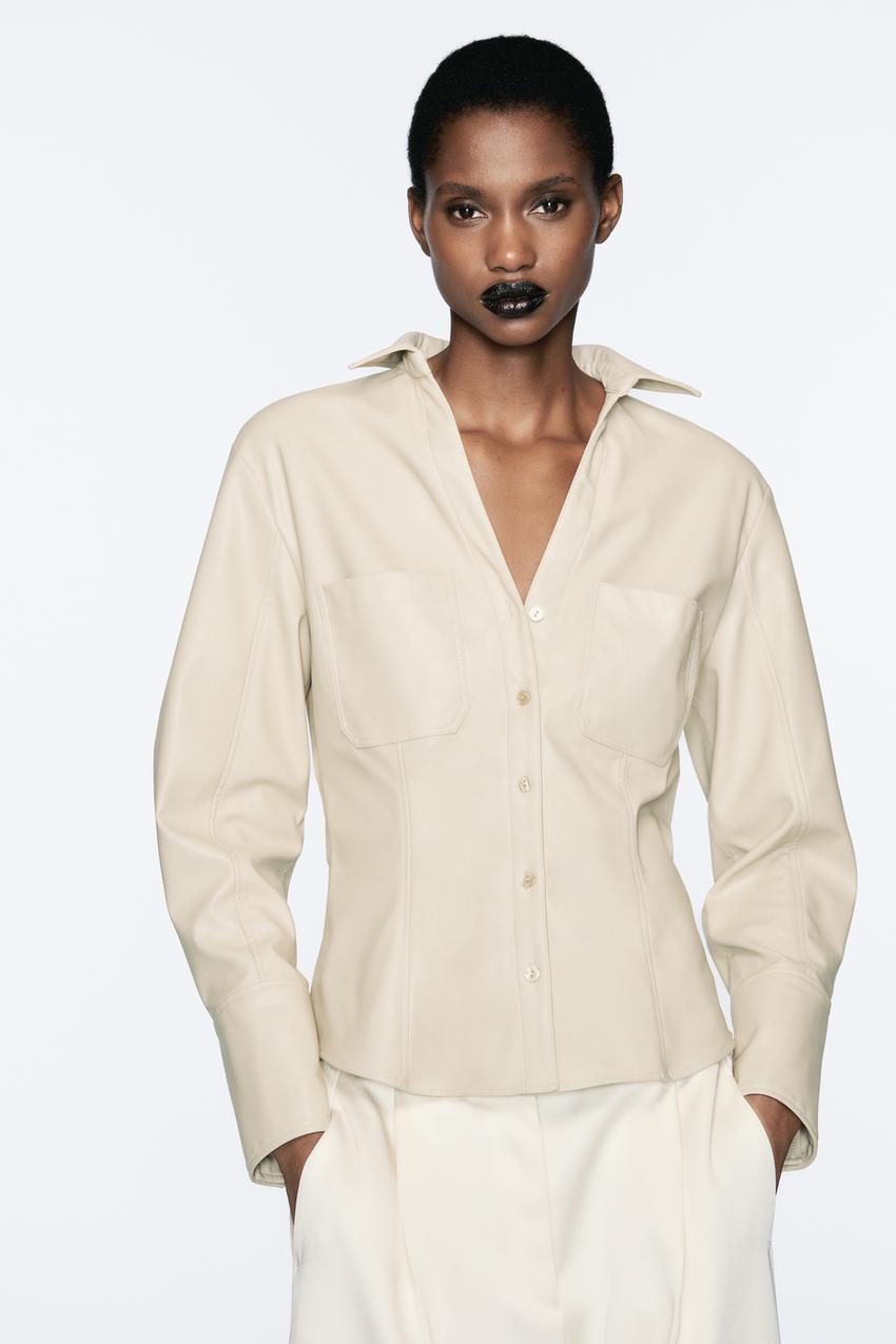 Camisa Entallada Camisa Negra Bershka Mujer Camisa Entallada