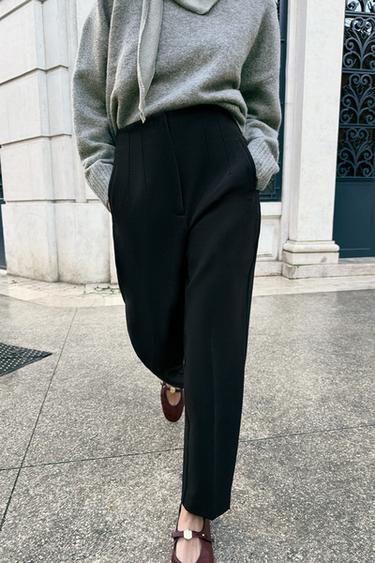 PANTALON TAILLE HAUTE - Noir de Zara