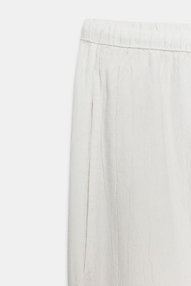 PANTALON STYLE PYJAMA EN DENTELLE ZW COLLECTION - Blanc cassé de Zara - Image 8