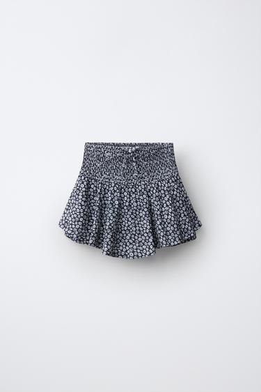 FALDA ESTAMPADO MARGARITAS - Negro de Zara