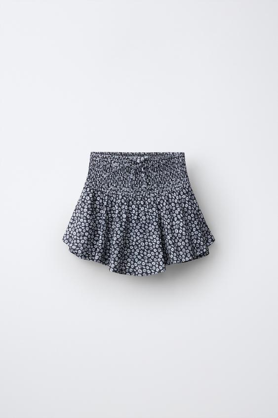 DAISY PRINT SKORT - Black by Zara - Image 0