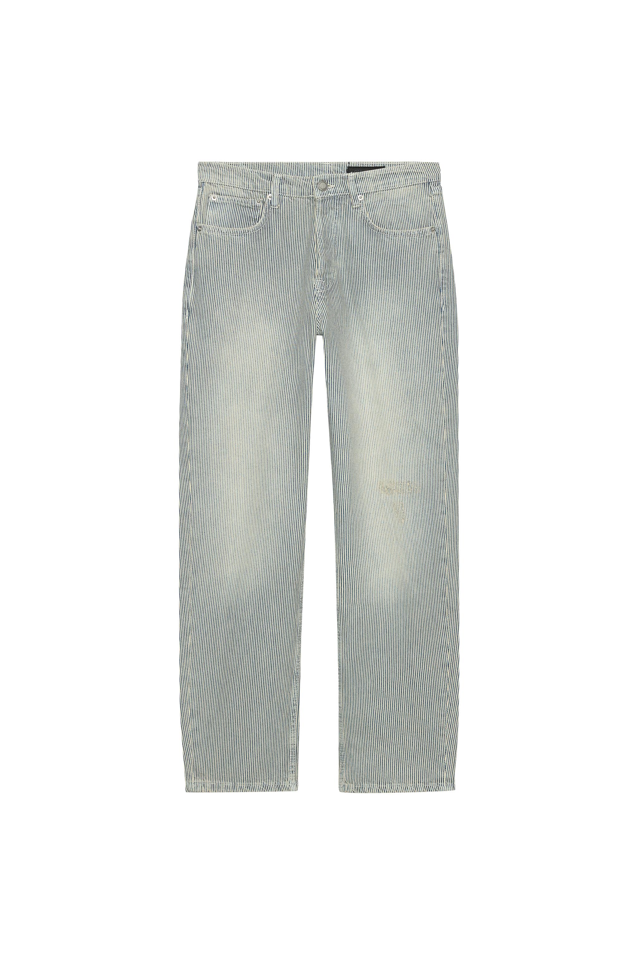 ZW COLLECTION LOW-RISE STRIPED STRAIGHT LEG JEANS