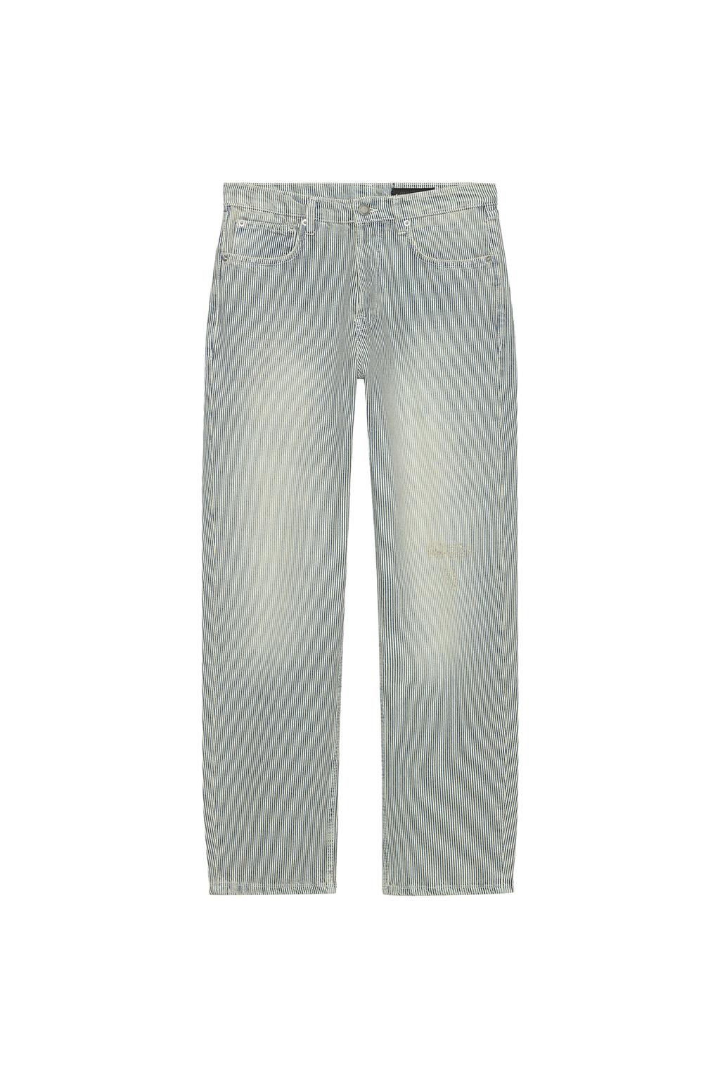 ZW COLLECTION LOW-RISE STRIPED STRAIGHT LEG JEANS