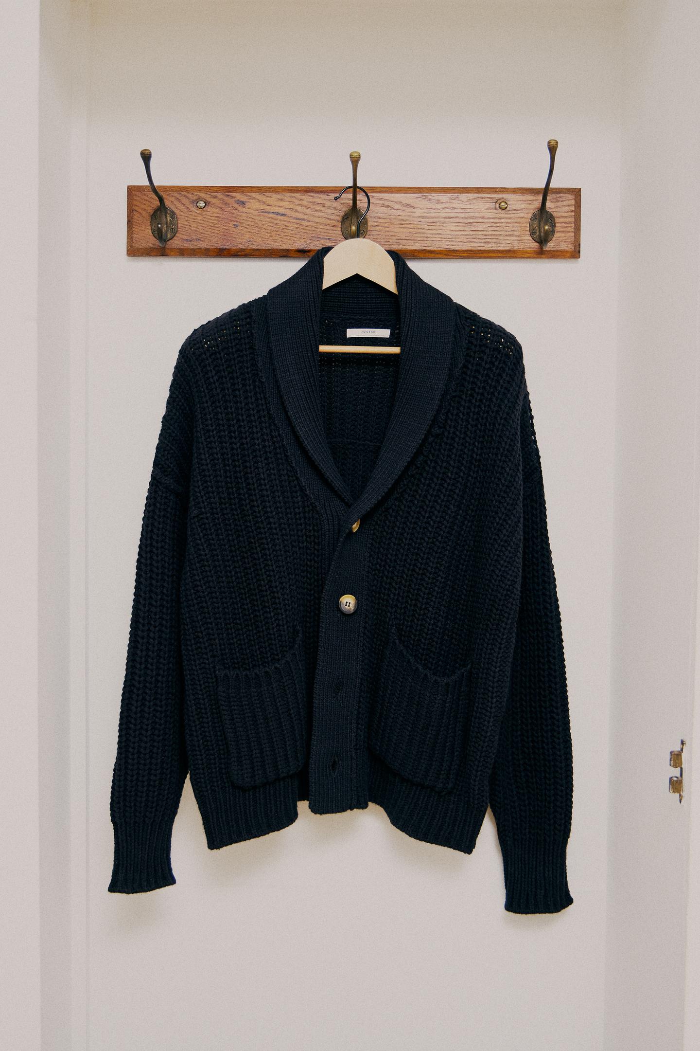 Кардиган Zara Knit, цвет: Тёмный серый — фото 6