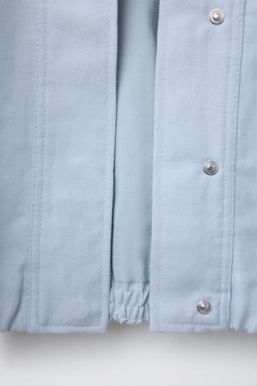 LINEN STUDDED JACKET - Sky blue by Zara - Image 4
