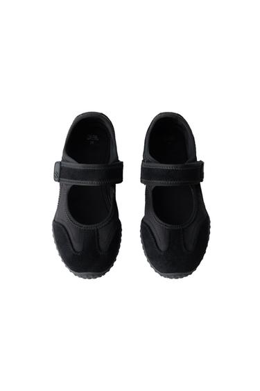 MULTI-PIECE SPORTY BALLET FLATS — Black 2