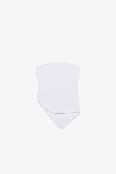ASYMMETRIC BANDEAU TOP - White by Zara - Image 4