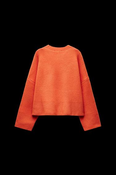 PLAIN KNIT SWEATER - Orange by Zara