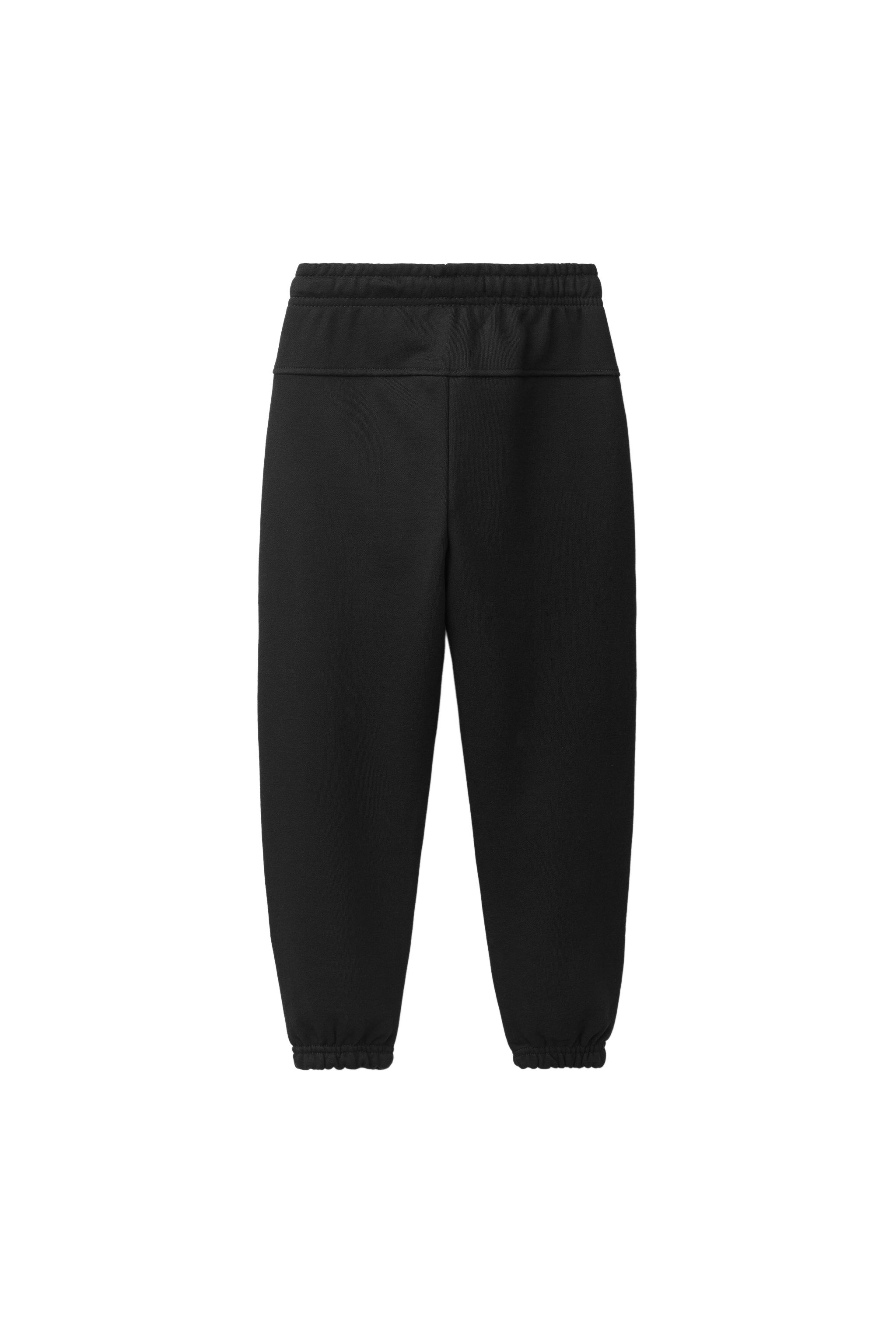 SOLID FLEECE JOGGERS WITH LABEL