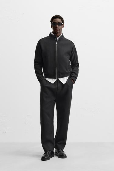 SUDADERA TWILL CREMALLERA - Negro de Zara - Imagen 0