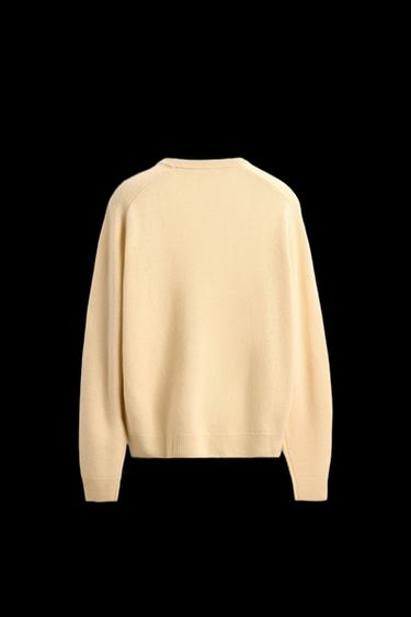 Zara REGULAR FIT WOOL BLEND JUMPER - Butter