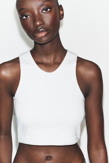 SLEEVELESS CROP TOP - White by Zara