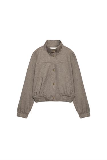 CHAQUETA BOMBER SOFT - Marrón claro de Zara