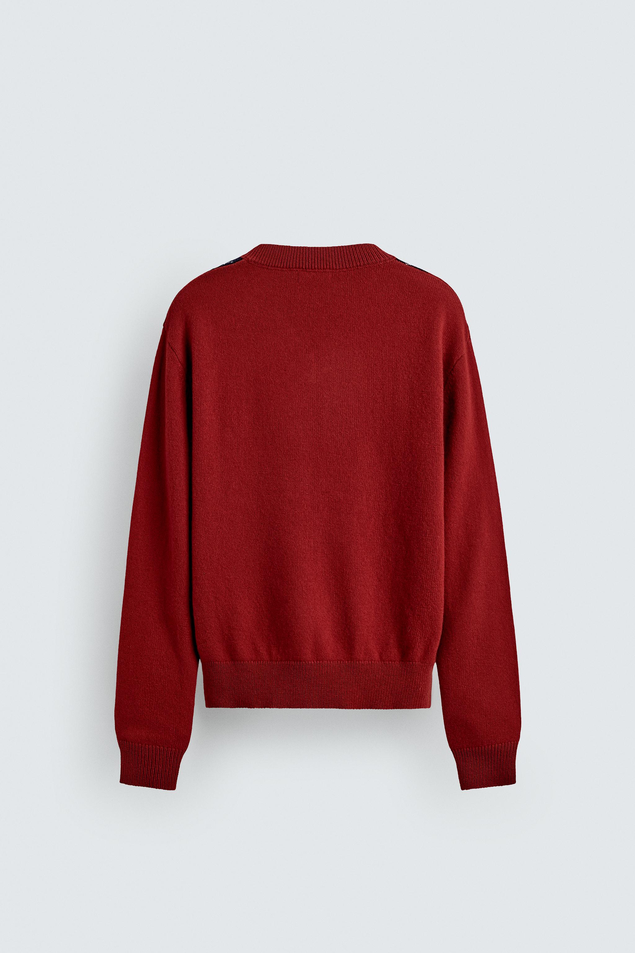 100% WOOL JACQUARD DIAMOND JUMPER