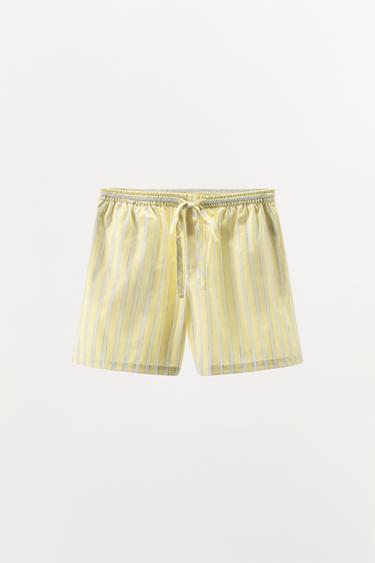STRIPED PYJAMA BERMUDA SHORTS - Yellow by Zara - Image 2