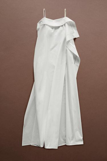 Asymmetric ruffle midi dress - STUDIO — Oyster-white 1