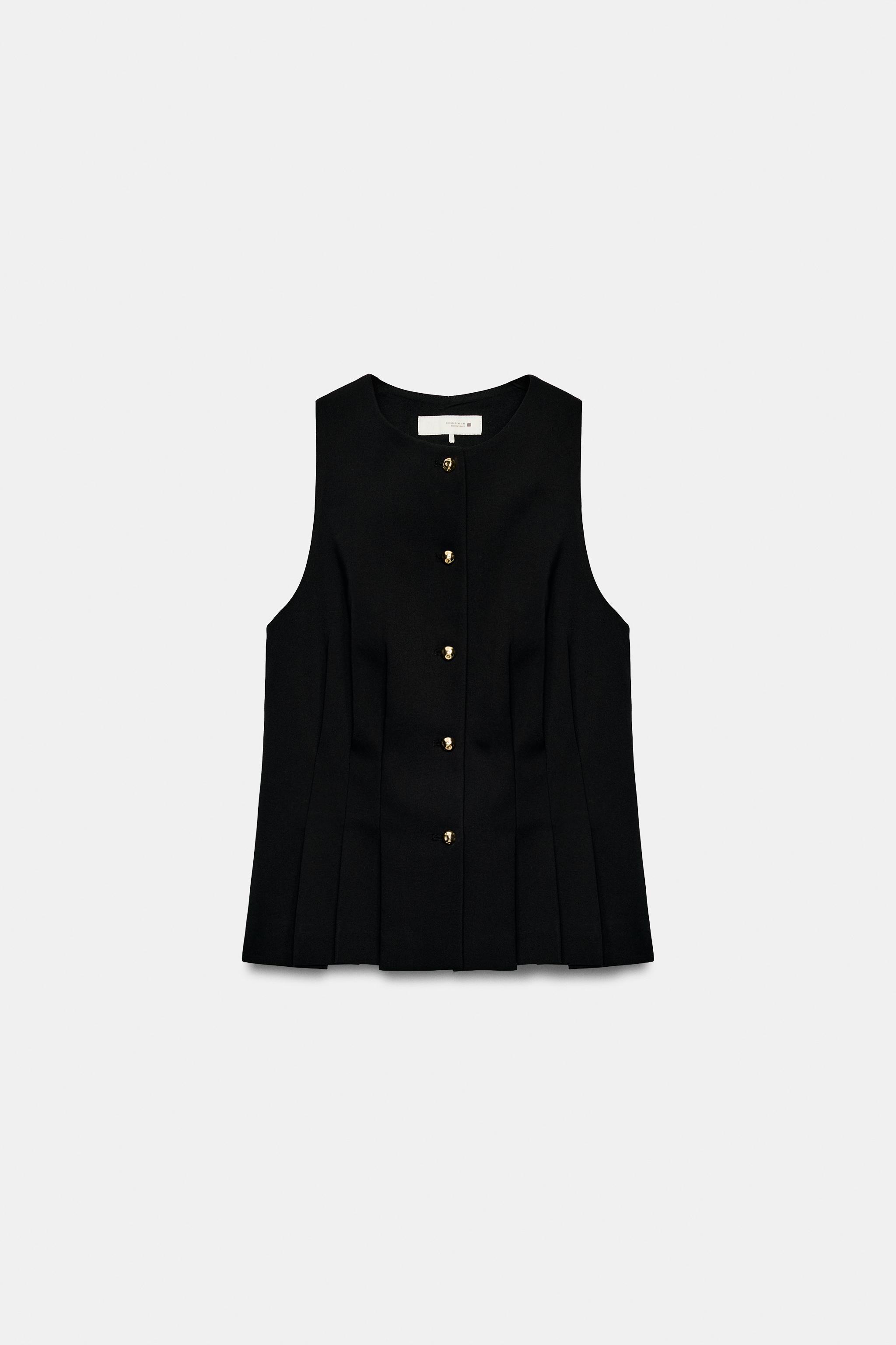 Женские жилеты Zara PLEATED VEST — фото 6