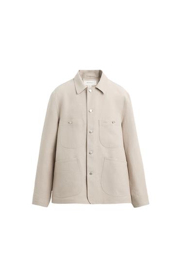 100% LINEN JACKET WITH POCKETS