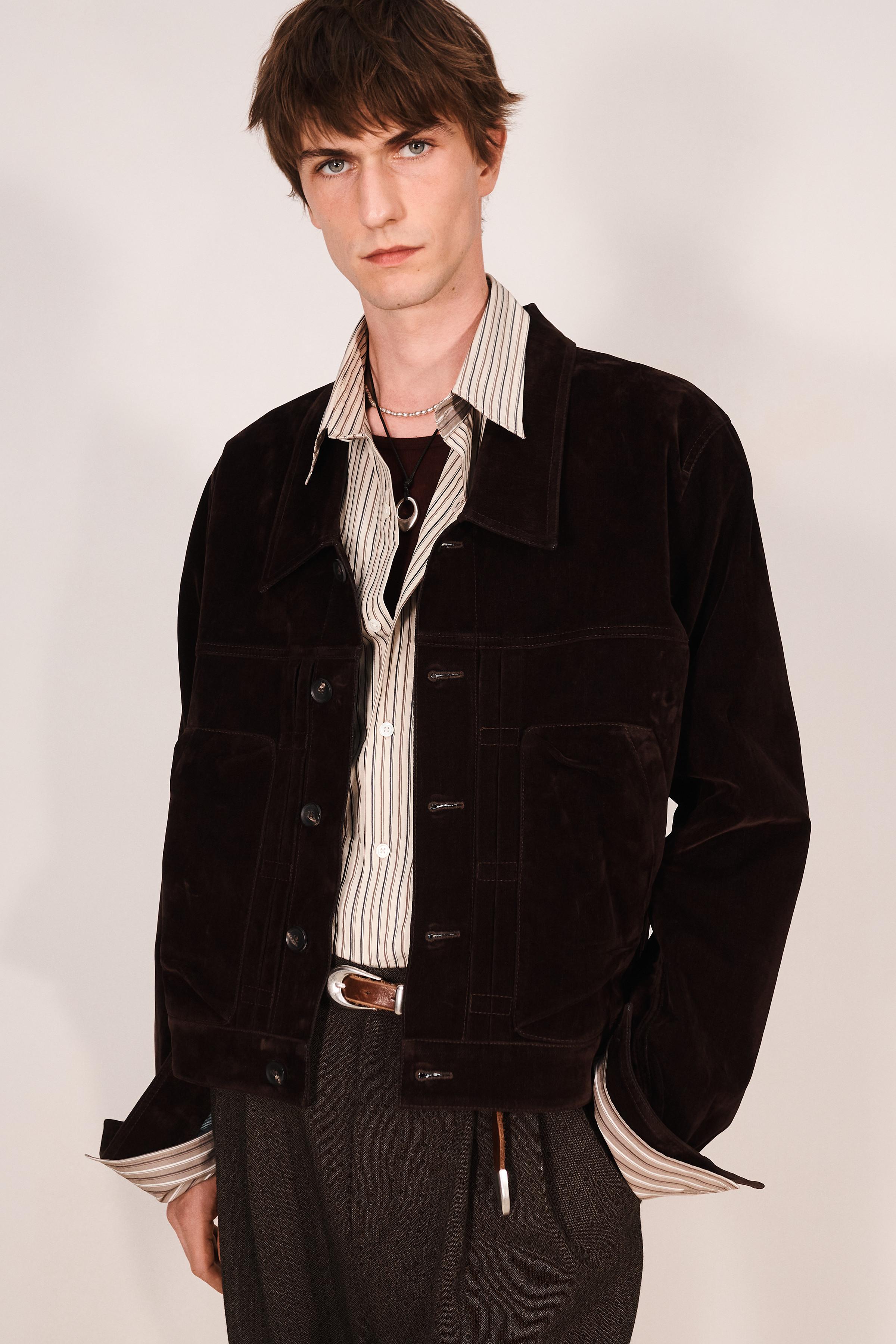 BLOUSON COURT EN DENIM FLOQUÉ
