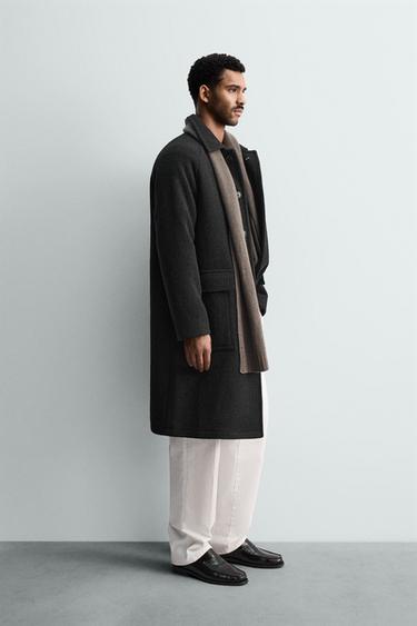 WOOL COAT WITH POCKETS - Anthracite Grey by Zara
