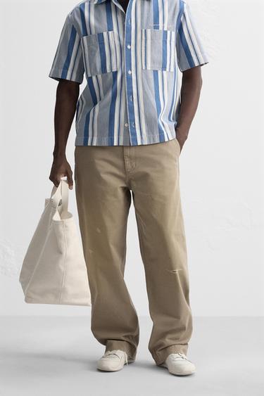 WIDE FIT CHINO TROUSERS - camel by Zara