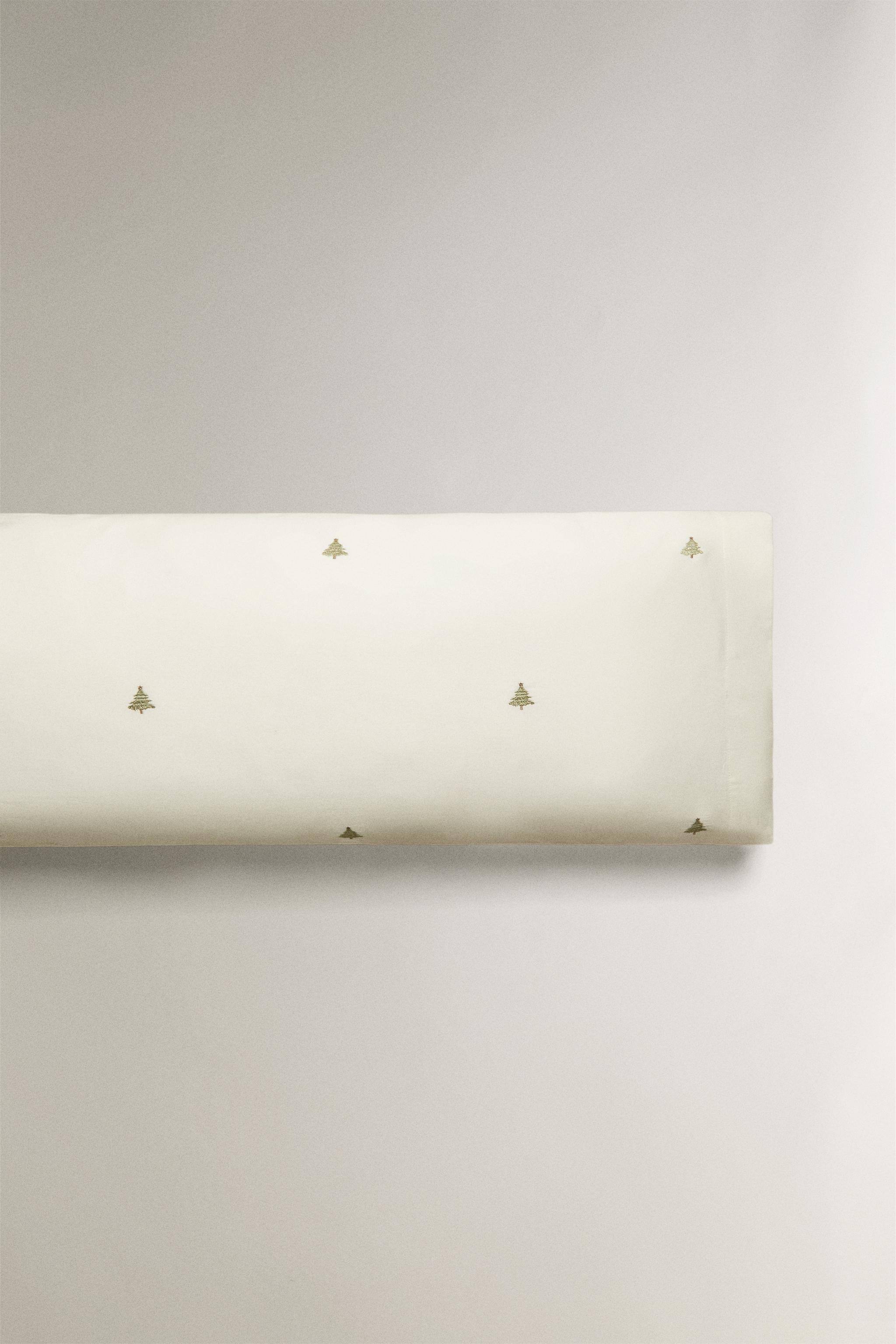 EMBROIDERED SATEEN CHRISTMAS PILLOWCASE