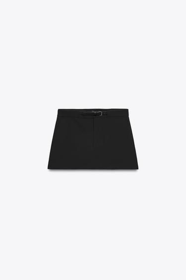 BELTED SKORT - Black by Zara