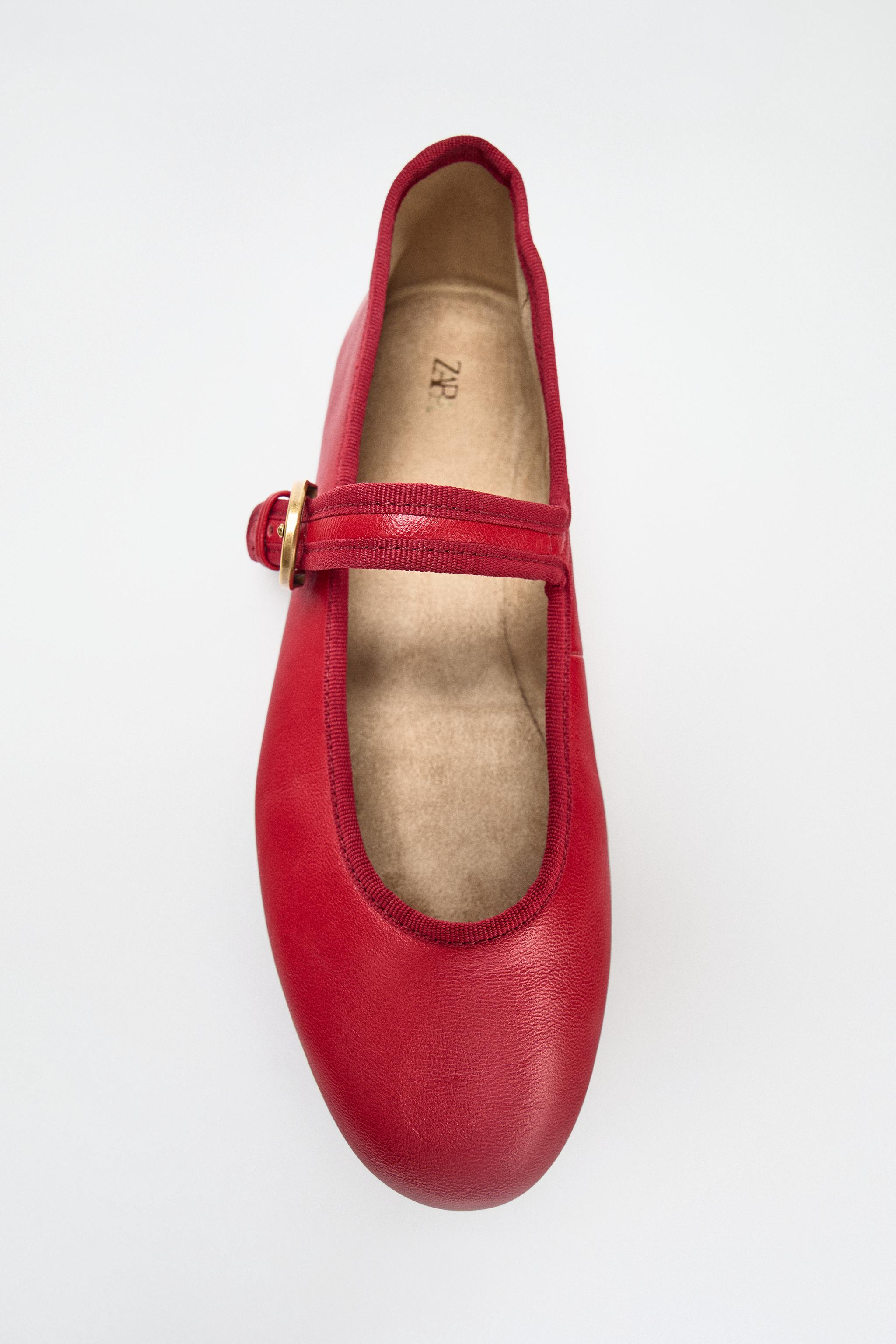 LEATHER BALLERINA FLATS
