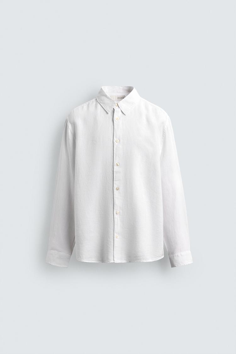 ZARA 100% LINEN REGULAR FIT SHIRT