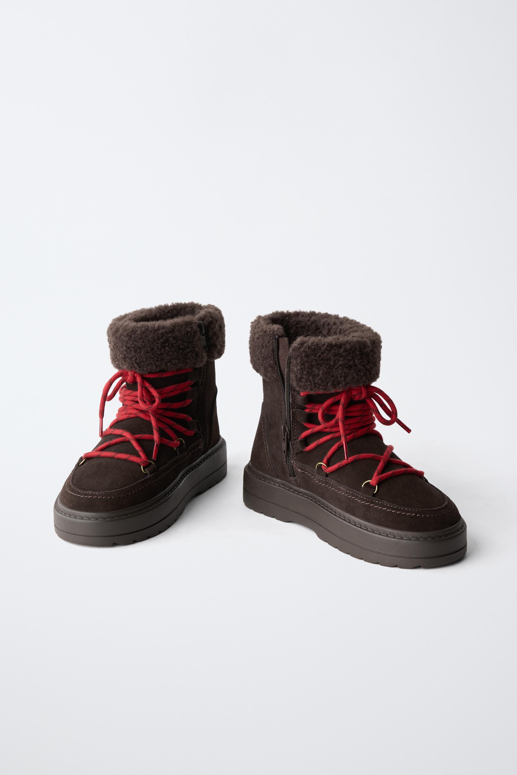 FUR-LINED LEATHER ANKLE BOOTS