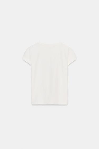 FRONT SLOGAN T-SHIRT - White by Zara - Image 3