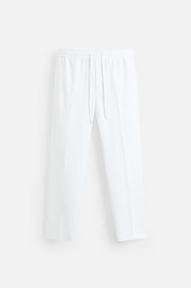 COMFORT FIT JOGGER WAIST TROUSERS - Oyster-white by Zara