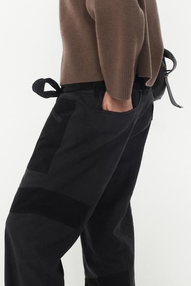 PANTALON CARGO PATCHWORK - THE ITEM ZARA WOMAN - Gris anthracite de Zara - Image 1