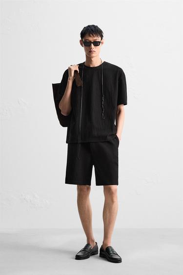 リラックスフィット テクスチャー入りセットアップインディゴブルーZaraのリラックスフィット テクスチャー入りセットアップ - インディゴブルー 