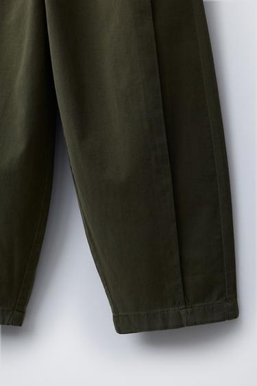 BALLOON TROUSERS WITH PLEATS - Mid-green by Zara - Image 3