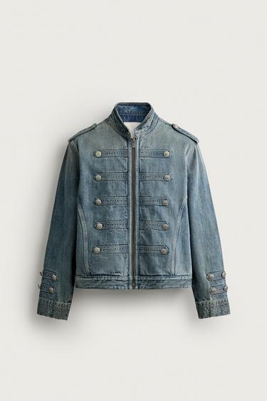 CHAQUETA DENIM CROPPED FIT BOTONES - Azul claro de Zara
