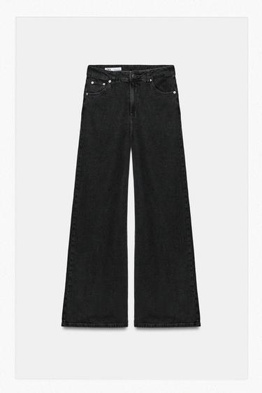 Zara ZW COLLECTION HIGH WAIST WIDE LEG JEANS - Black
